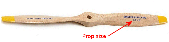 RC propeller size diagram